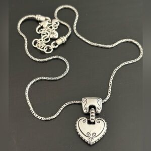 Brighton Cafe Au Lait silver-plated heart pendant necklace